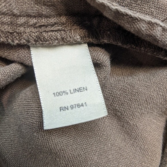J. Jill genuine fit below waist 100% linen brown wide leg pant w/ drawstring 16P - Picture 7 of 8